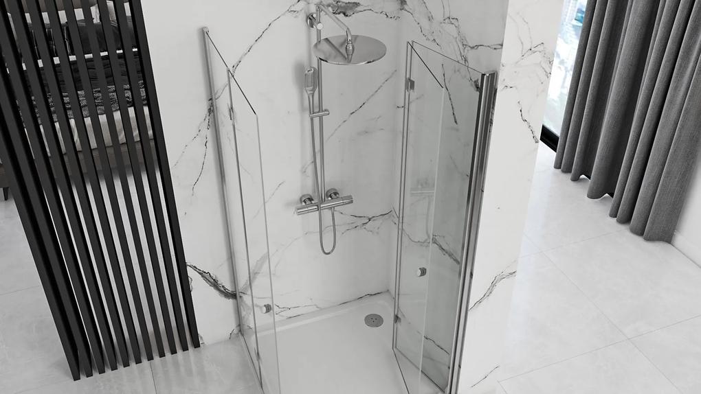 Rea Fold N2, sprchový kút so skladacími dverami 120(dvere) x 70(dvere), 6mm číre sklo, chrómový profil, KAB-00005