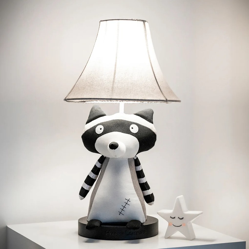 Detská stolná lampa Mýval sivá vrátane LED - Ben