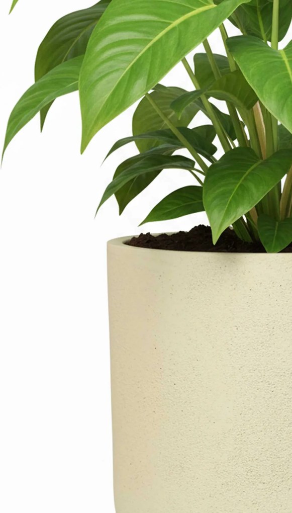 Okrúhly kvetináč CHICO, sklolaminát, priemer 40 x výška 40 cm, krémový