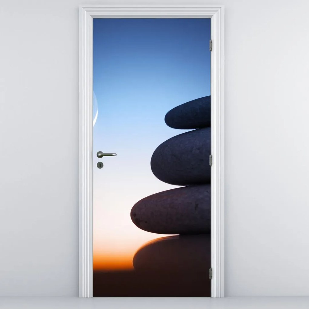 Fototapeta na dvere - Poskladané kamene na sebe (95x205cm)