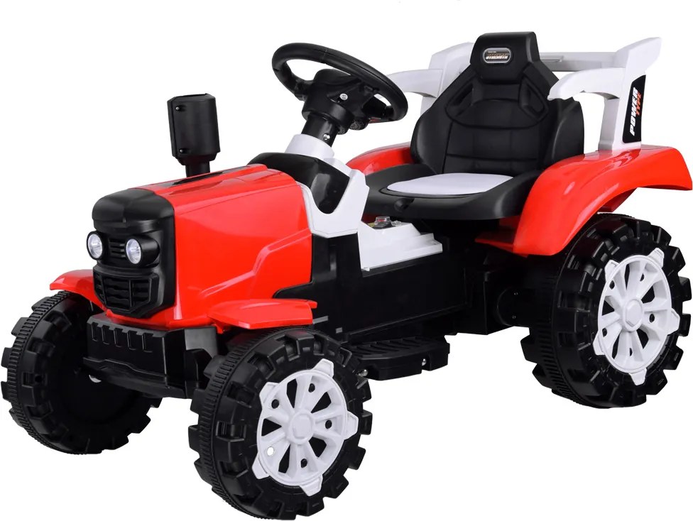 JOKOMISIADA Traktor s prívesom na akumulátor, svietiaci, červený PA0234