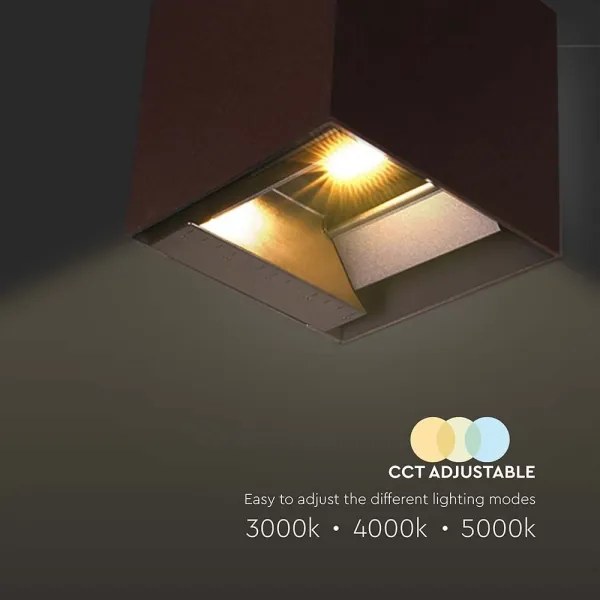 LED solárne nástenné svietidlo senzor LED/9W/3,7V 3000-5000K IP65 hnedá