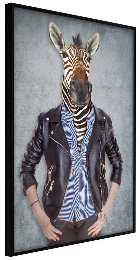 Artgeist Plagát - Zebra Ewa [Poster] Veľkosť: 30x45, Verzia: Zlatý rám