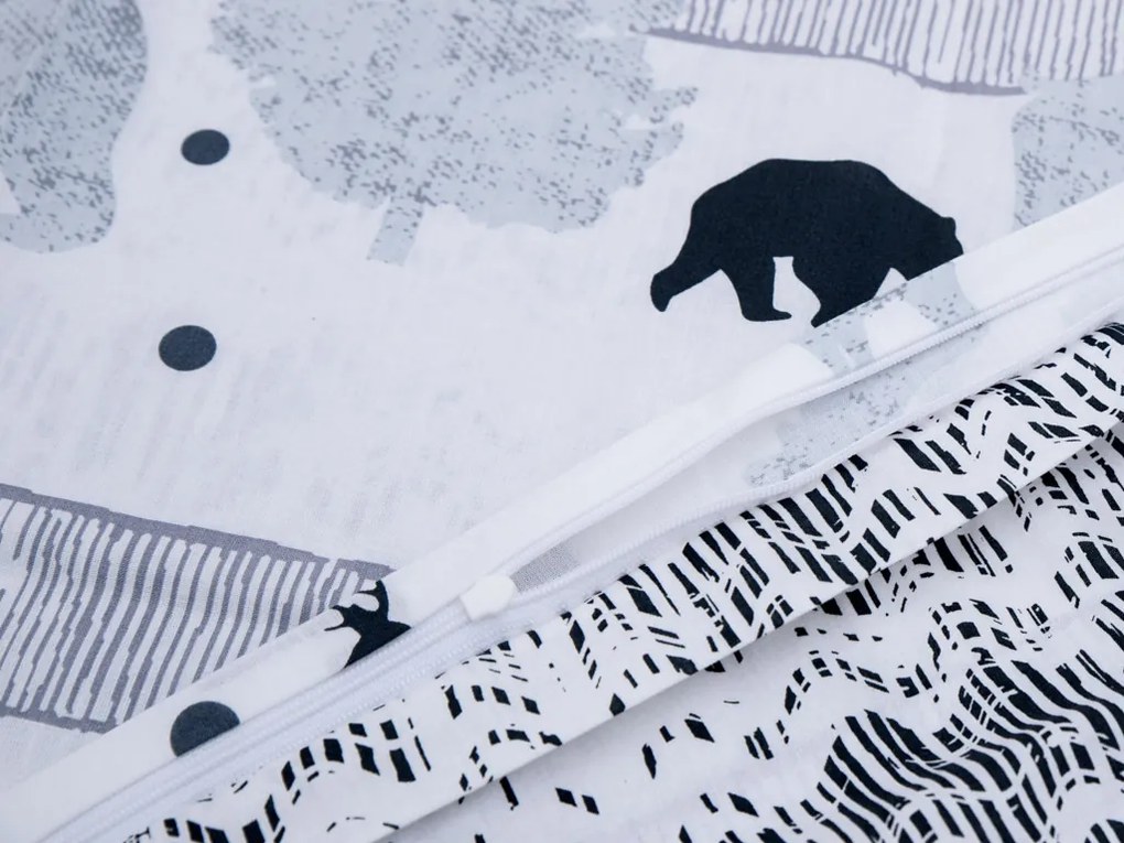 Bavlnené obliečky Renforcé SOBI A STROMKY biele Rozmer obliečky: 70 x 90 cm | 140 x 200 cm