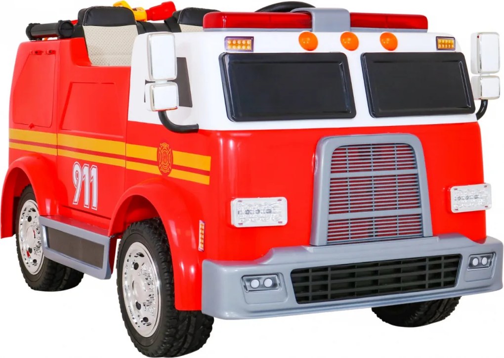 Ramiz Detské hasičské auto na batérie + vodné delo + megafón + maják + diaľkové ovládanie