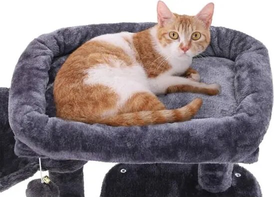 Škrabadlo pre mačky, mačací strom, 96 cm, tmavosivé