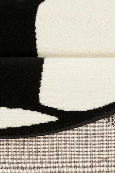 Koberec Hanse Home PP Football biely / čierny kruh