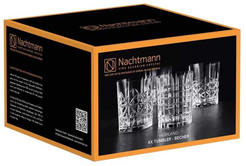 Poháre na whisky v súprave 4 ks 345 ml Highland – Nachtmann