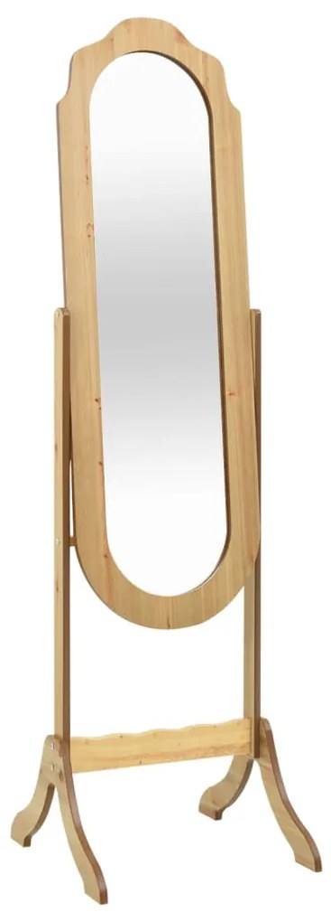 vidaXL Samostatne stojace zrkadlo svetlé drevo 46x48x164 cm