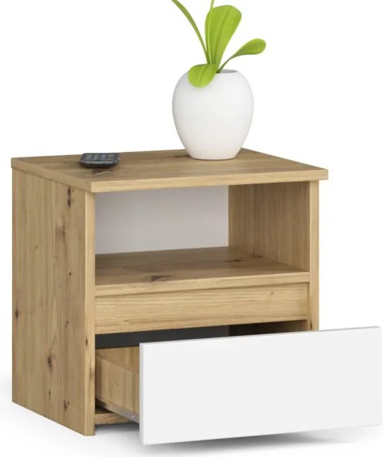 Nočný stolík CL1 dub artisan / biely