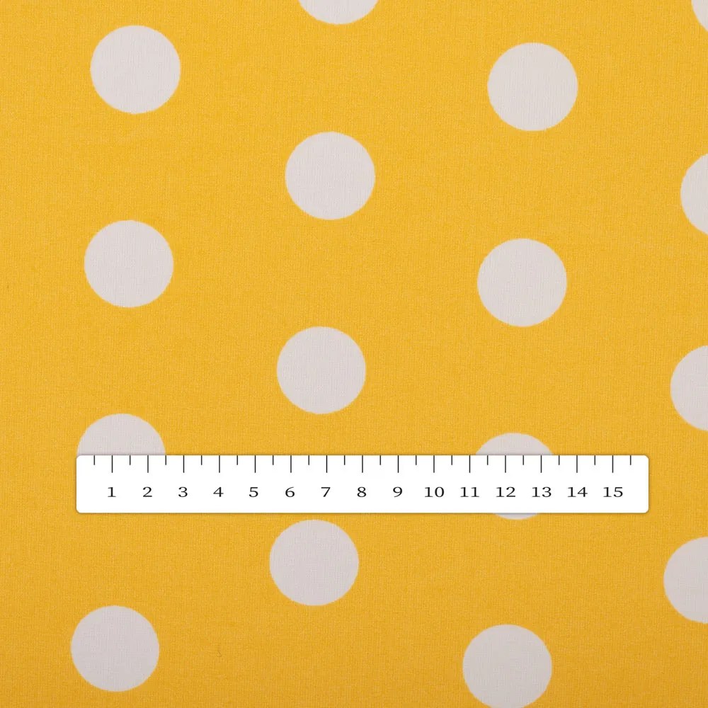 Biante Bavlnený okrúhly obrus Sandra SA-598 Biele bodky na žltom Ø 50 cm