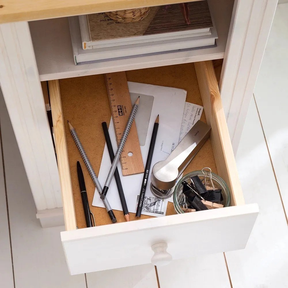 Pracovný stôl s doskou z borovicového dreva 50x140 cm Anita – Støraa