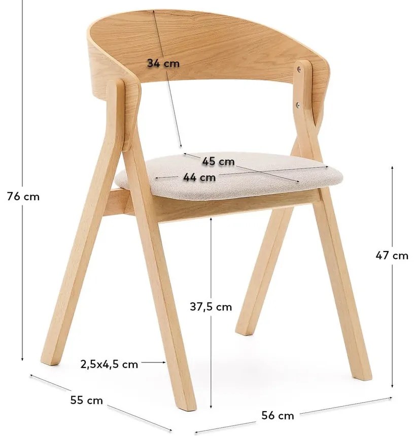 Jedálenská stolička v prírodnej farbe Godia – Kave Home