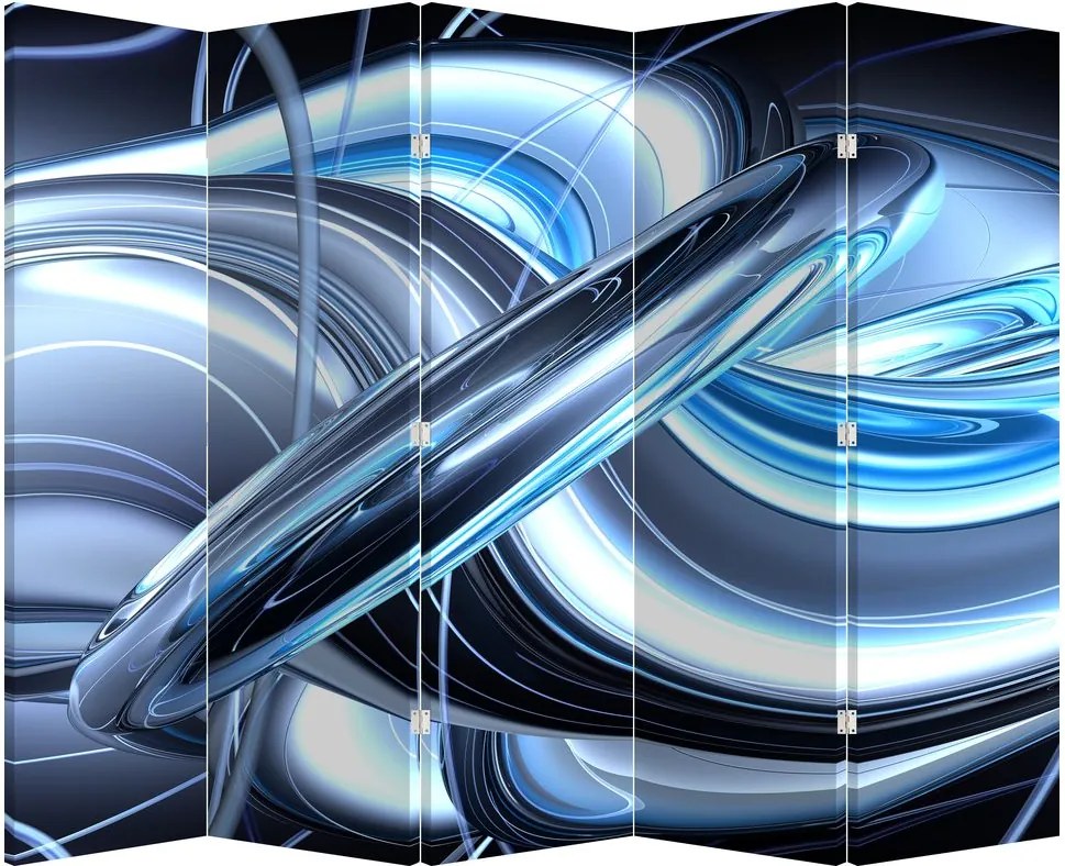 Paraván - Modré abstrakcie (210x170 cm)