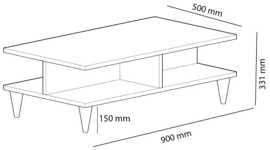 Konferenčný stolík DIAMOND hnedá/čierna