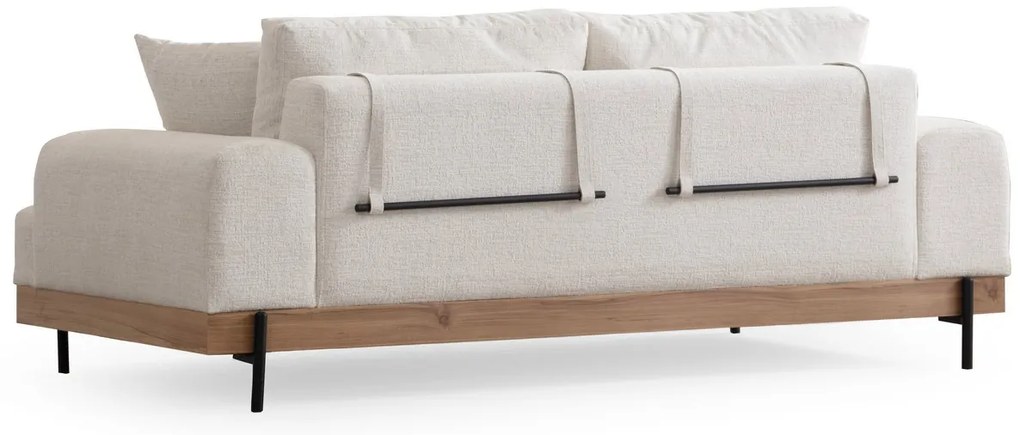 Minimalistická trojmiestna pohovka Eti 220 x 98 cm, biela