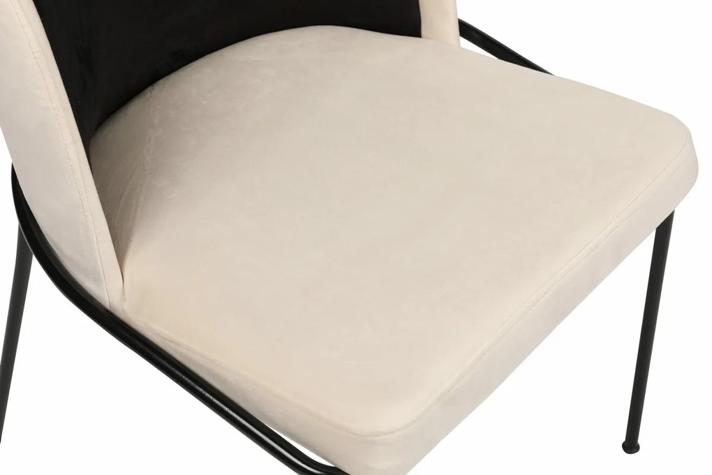 Sada jedálenských stoličiek Dore Black and Cream,2 ks