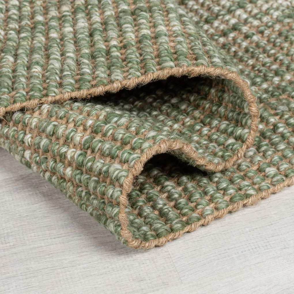 Flair Rugs, Kusový koberec Mottle Jute Ombre Green, 200x290, zelená, chodba / predsieň