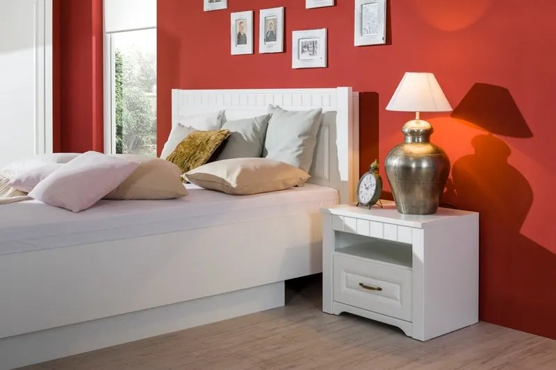 Nočný stolík Atik, biely