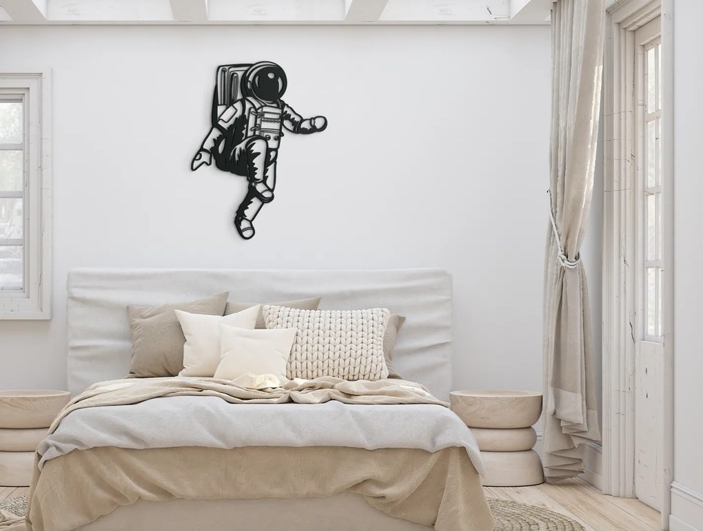 drevko Drevená nálepka Astronaut Rozmer obrazu: 42,5 x 32,5 cm, Farba dekorácie: Čierna
