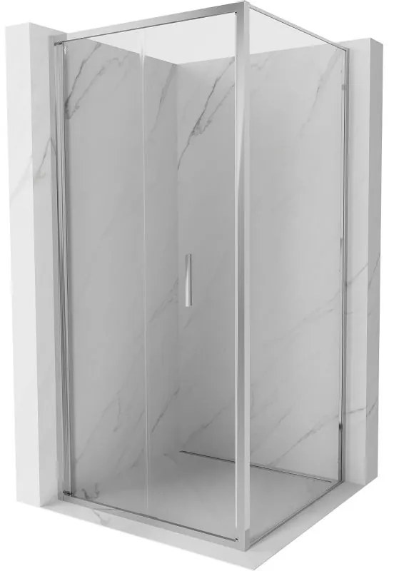 Mexen Exo, sprchovací kút so skladacími dverami 80 x 80 cm, 6mm číre sklo, chrómový profil, 816-080-080-01-00