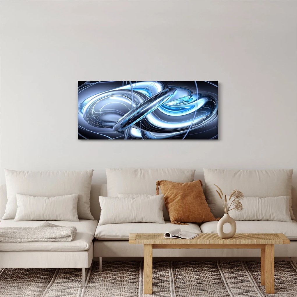 Obraz modrej abstrakcie (120x50 cm)