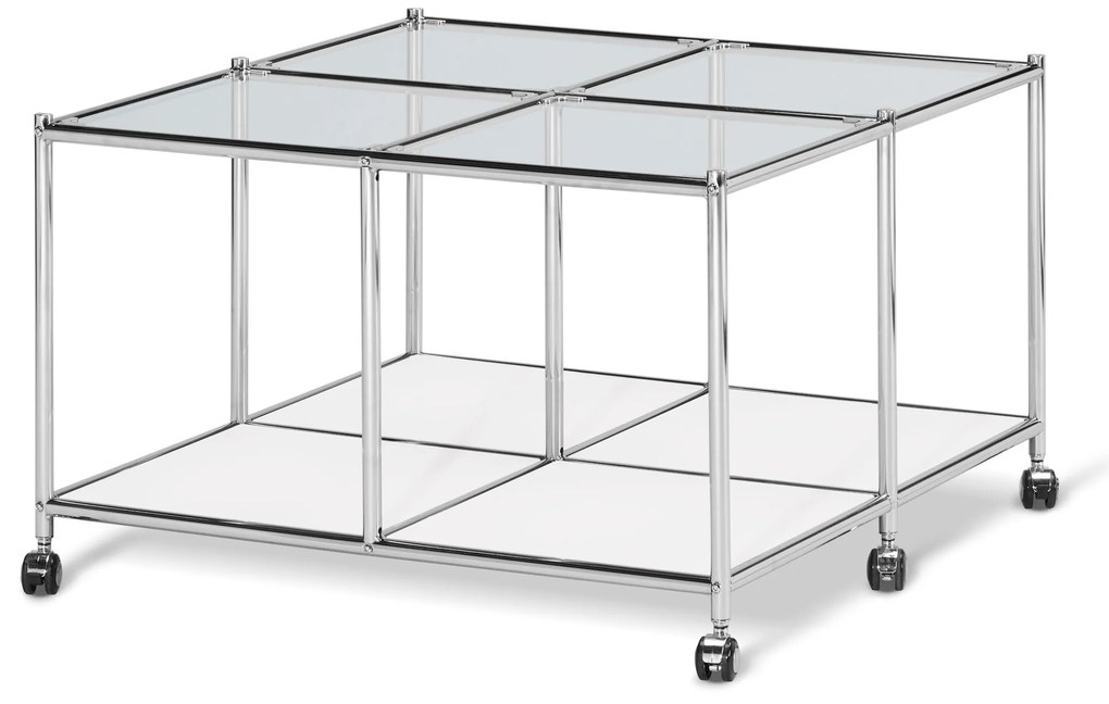 Konferenčný stolík na kolieskach »CN3«, biely