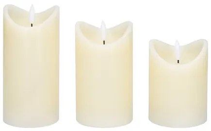 Solight Sada LED sviečok z prírodného vosku, 3 ks, 3x AAA