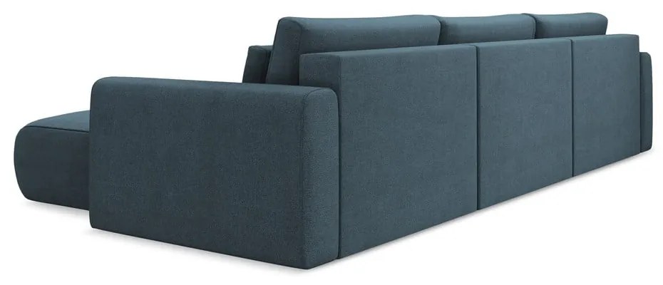 Modrá rozkladacia/s úložným priestorom rohová pohovka (do tvaru "U") Kapua – Makamii