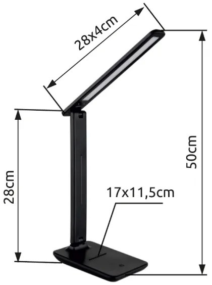 Globo 58439S - LED stolná lampa BRIGHTON LED/5W/230V čierna, stmievateľná
