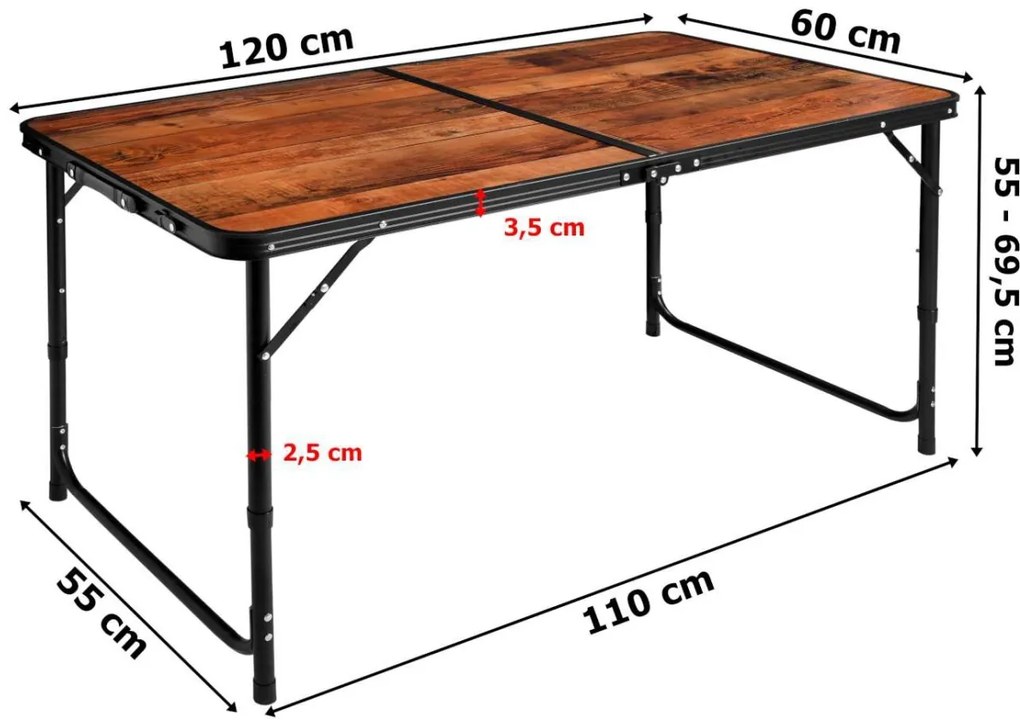 Kempingová turistická zostava TRIP čierna/drevo