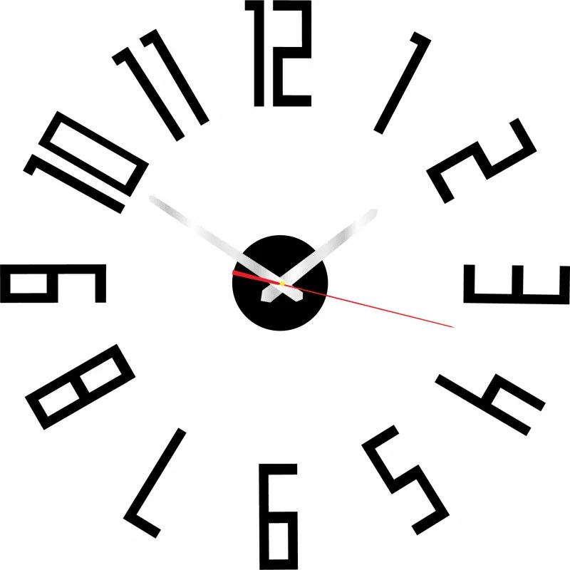 Nástenné hodiny Quartz, nalepovacie dekorácie, 3D zrkadlové nálepky Xmomo X0018-Wall clock HEU-
