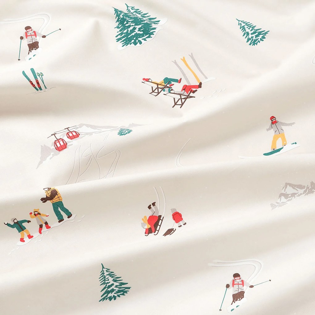 Goldea behúň na stôl 100% bavlnené plátno - zimné radovánky 35x140 cm