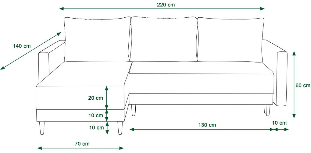 Rohová sedacia súprava Glimmer L (béžová + viacfarebné) (P). Vlastná spoľahlivá doprava až k Vám domov. 1062004