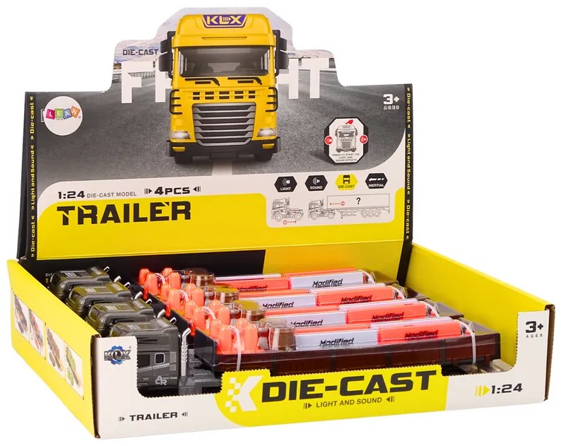 LEAN TOYS Kamión s prívesom TIR 1:24, príslušenstvo, zvuky
