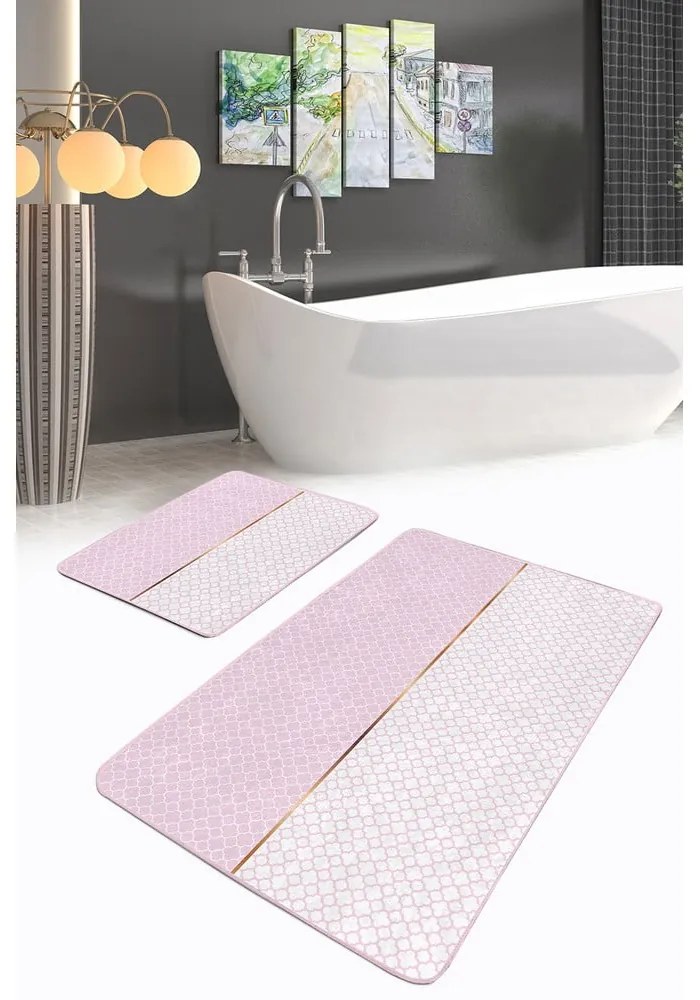Ružové kúpeľňové predložky v súprave 2 ks 60x100 cm – Mila Home
