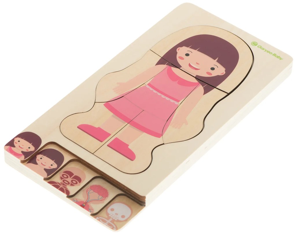 Drevené puzzle - ľudské telo | dievčatko