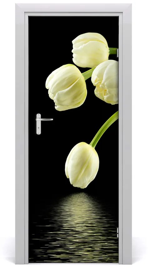 Fototapeta samolepiace biele tulipány 85x205 cm