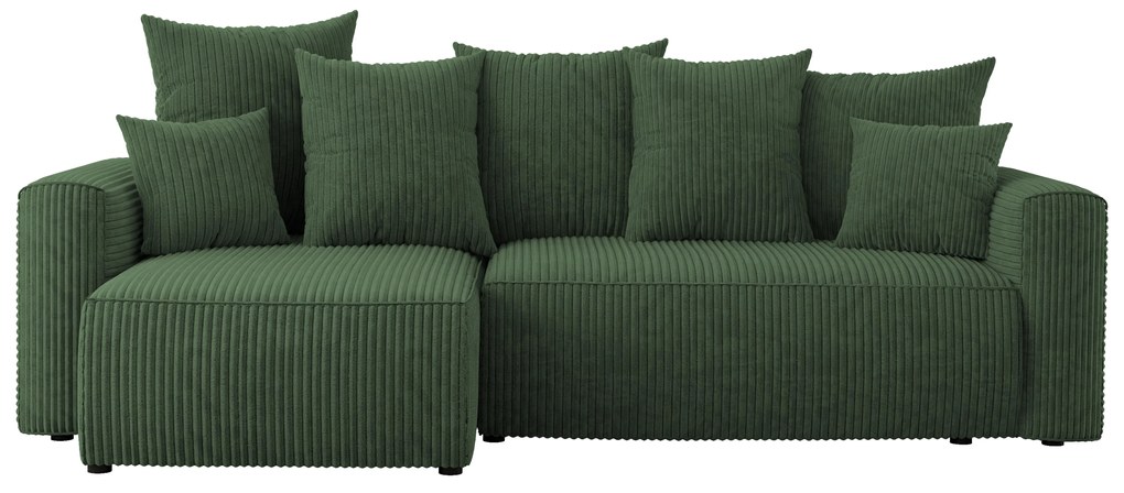 Rohová sedačka Denia (L) (tmavozelená). Akcia -20%. Vlastná spoľahlivá doprava až k Vám domov. 1133117