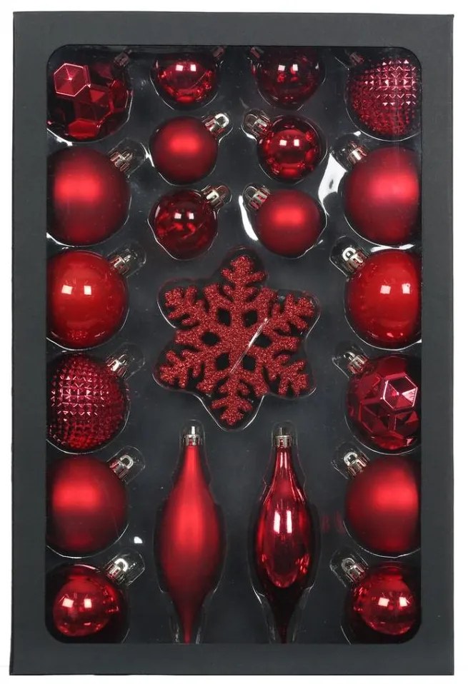 Retlux Sada vianočných ozdôb 25 ks červená FT0836