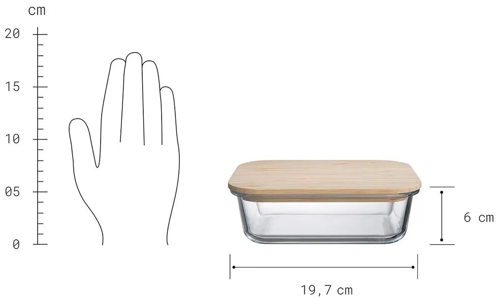 NATURALS Desiatový box s bambusovým vekom 1000 ml - číra/prírodná