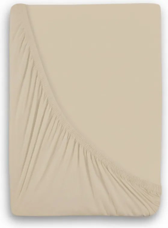 Kvalitex Luxusné bavlnené JERSEY prestieradlo s lycrou 180x200 cm - svetlo béžová