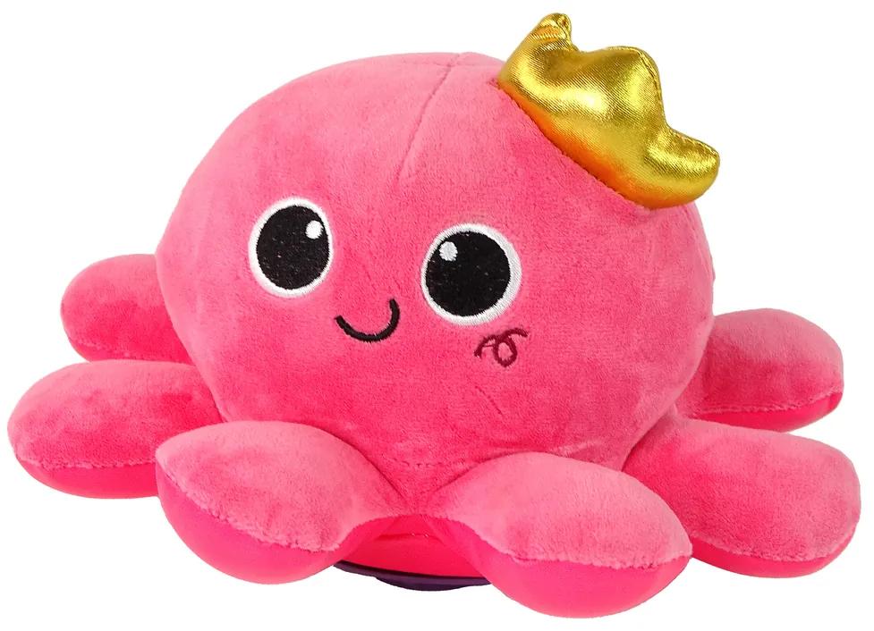 Lean Toys Interaktívna plyšová Chobotnica - ružová