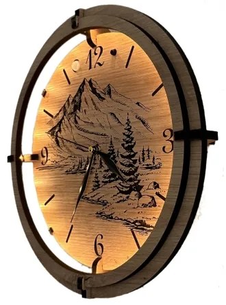 Li-Go 23697/DUB/BAT2 - LED stmievateľné hodiny so snímačom LED/1xAA, priemer 32 cm, dub