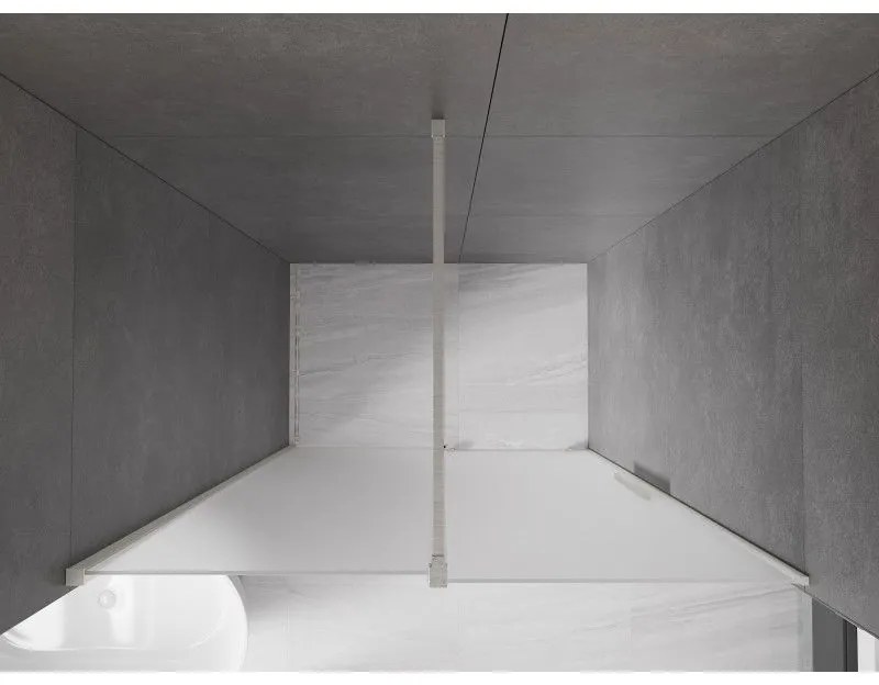 Mexen Velar, posuvné sprchové dvere do otvoru 140 cm, 8mm sklo námraza, brúsená oceľ, 871-140-000-31-97