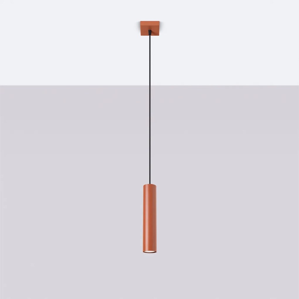 Závesné svietidlo Lagos, 1x oranžové kovové tienidlo