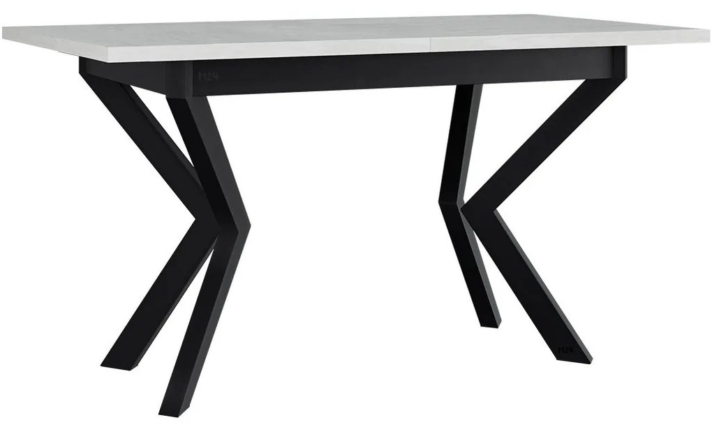 Jedálenský stôl Elarno 80 x 140/180 IV, Morenie: dub artisan L, Farby nožičiek: čierne kovové