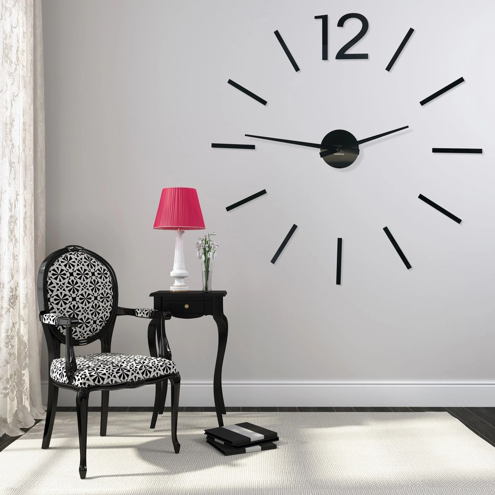 Dekorstudio Moderné hodiny na stenu Admirable2 XXL - 16 farieb Farba: Čierna