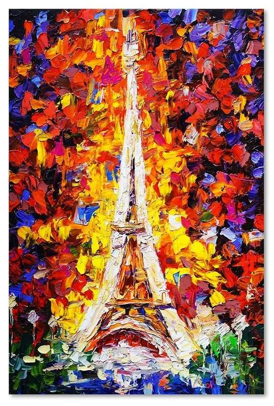 Gario Obraz na plátne Maľovaná Eiffelova veža Rozmery: 40 x 60 cm