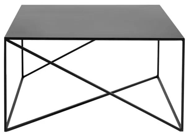 Čierny konferenčný stolík CustomForm Memo, 80 x 80 cm
